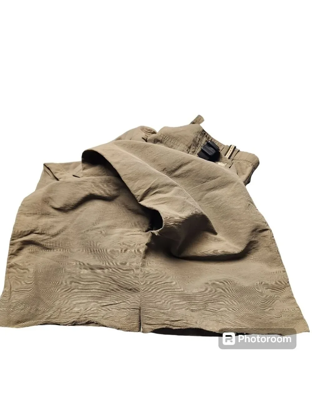 North Face Convertible Pants Mens    Sz. L Khaki Belted Nylon Zip Off Shorts